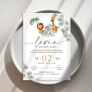 Sunnet Davetiyesi | Sunnet Düğünü Davetiyesi | Numérique | Carte solaire | isme özel | invitation |  Célébration de la circoncision