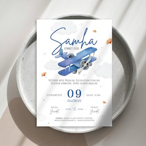 Carte solaire | isme özel soleil karti | invitation | coucher de soleil | numérique | Cérémonie de circoncision de Sünnet Dügün Davetiyesi | Carte d'invitation | Nazar
