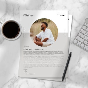 Student application template German, with tabular CV, application letter, cover sheet for Word and Pages