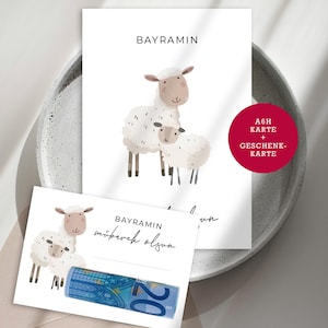 Bayram card A6h | Money card for Eid/Bayram A7q | to print yourself | Bayram gift card | Eid gift card | Bayram Hediyesi