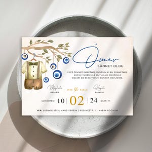 Sünnet karti | isme özel sünnet karti | inviation | sünnet | digital | Sünnet Dügün Davetiyesi Beschneidungsfeier | Einladungskarte | Nazar