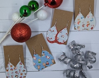 Weihnachten Kunstleder Ohrringe, Urlaub Kunstleder Ohrringe, Weihnachten Ohrringe, Urlaub Ohrringe, Hund Ohrringe, Katze Ohrringe