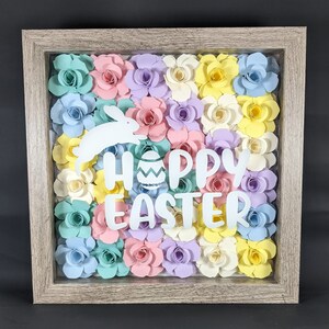 Easter Paper Rose Shadow Box, Easter Shadow Box, Easter Decor, Spring Decor, Paper Rose Shadow Box