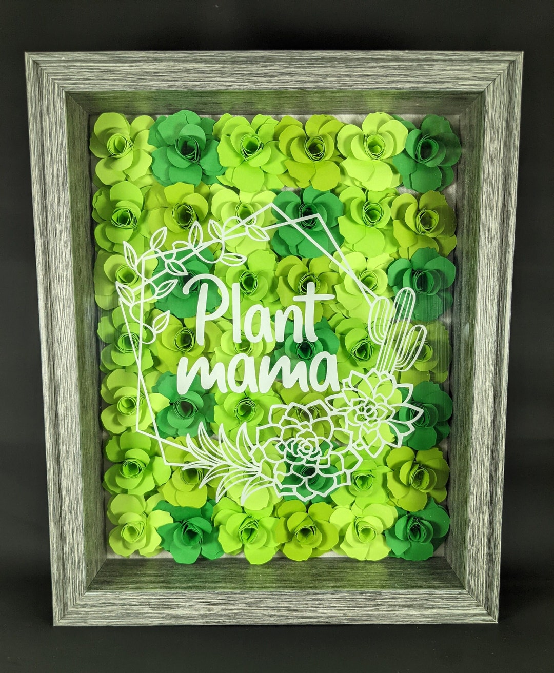Plant Mama Paper Rose Shadow Box, Paper Rose Shadow Box, Gift for Her