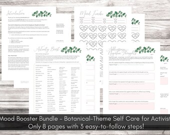 Botanical Mood Tracker Bundle: Mental Health Wellness (Printable Digital Download)