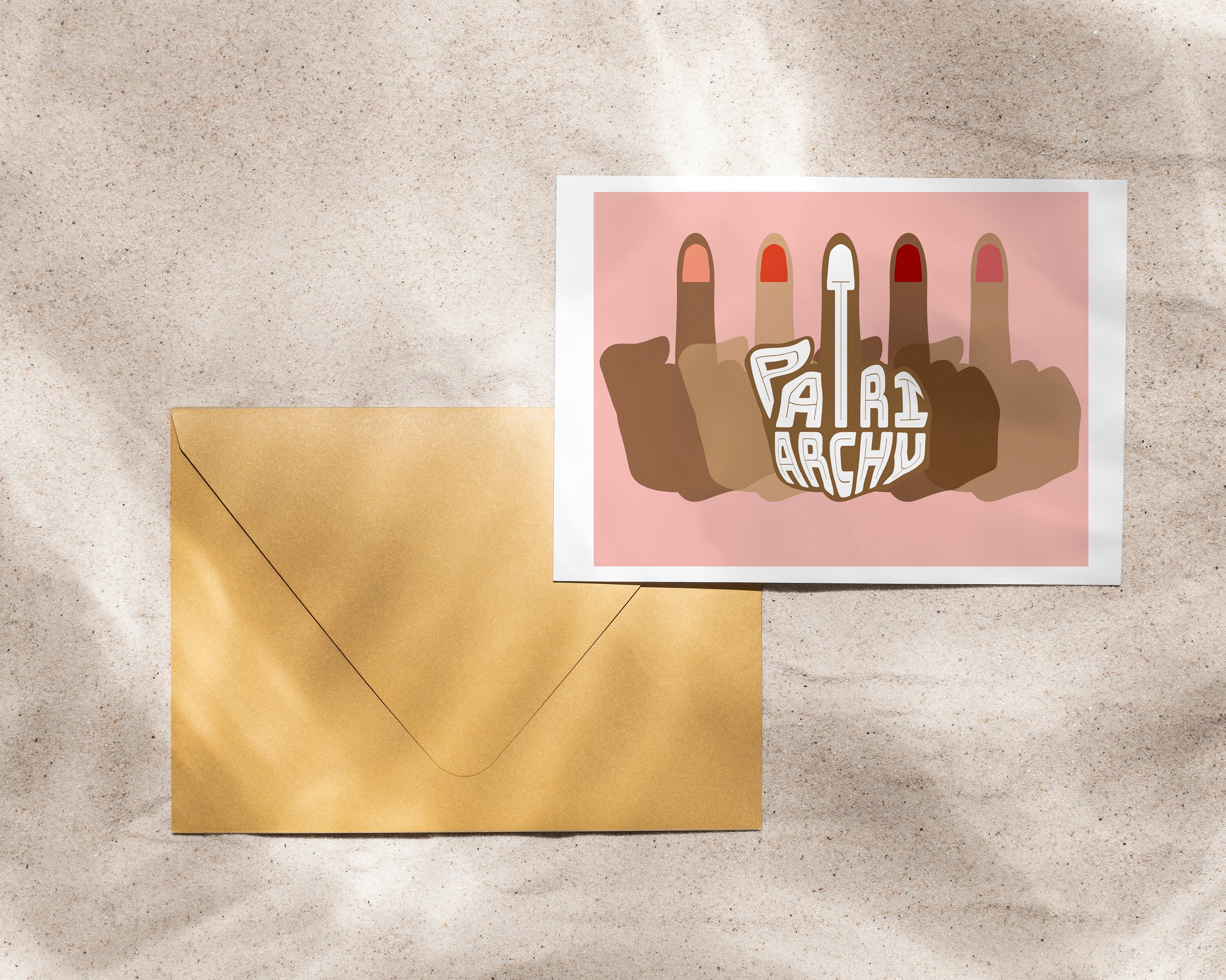 Feminist Art Middle Finger Printable Greeting Card, Digital Download - Etsy