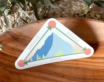 Pegatina de ejercicio de respiración en la montaña: calcomanía para botella de agua de atención plena