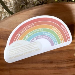 Rainbow Breathing Sticker | Finger Tracing Calming Technique | Kids Mindfulness Exercise | Gift from Counselor | Coping Skills Tool