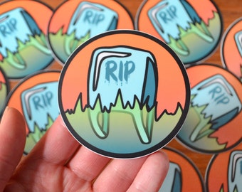 Ban Plastic Bags Sticker | Rest in Peace Sticker | Ditch Plastic | Eco-Conscious Gift | Green Planet Laptop Decal