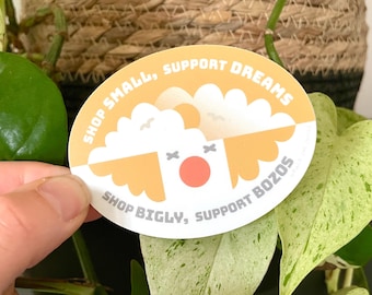 Pegatinas de tienda pequeña / Apoya los sueños / Pegatinas de tienda local / Objetivos de pequeñas empresas / Cuidado comunitario