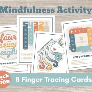 Cartes apaisantes à tracer les doigts, exercices de respiration à imprimer, activité de pleine conscience pour enfants, TÉLÉCHARGEMENT NUMÉRIQUE IMMÉDIAT