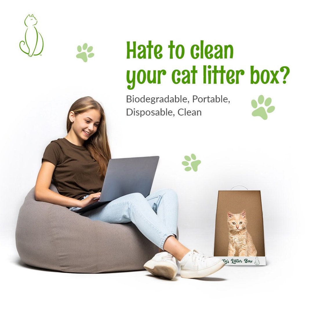 Kitty Litter Box With Litter Included 100 Biodegradable Eco Friendly