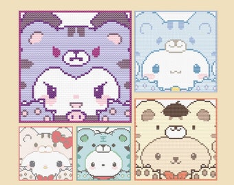 Assemble! Series Counted Cross Stitch PDF | Kawaii | DMC