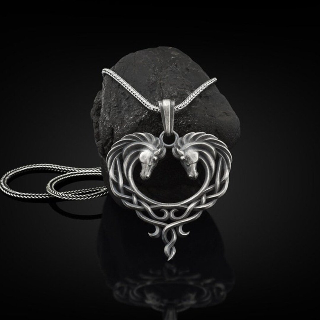 Twin Horses Handmade Necklaces Twin Horses Pendants for Men Etsy