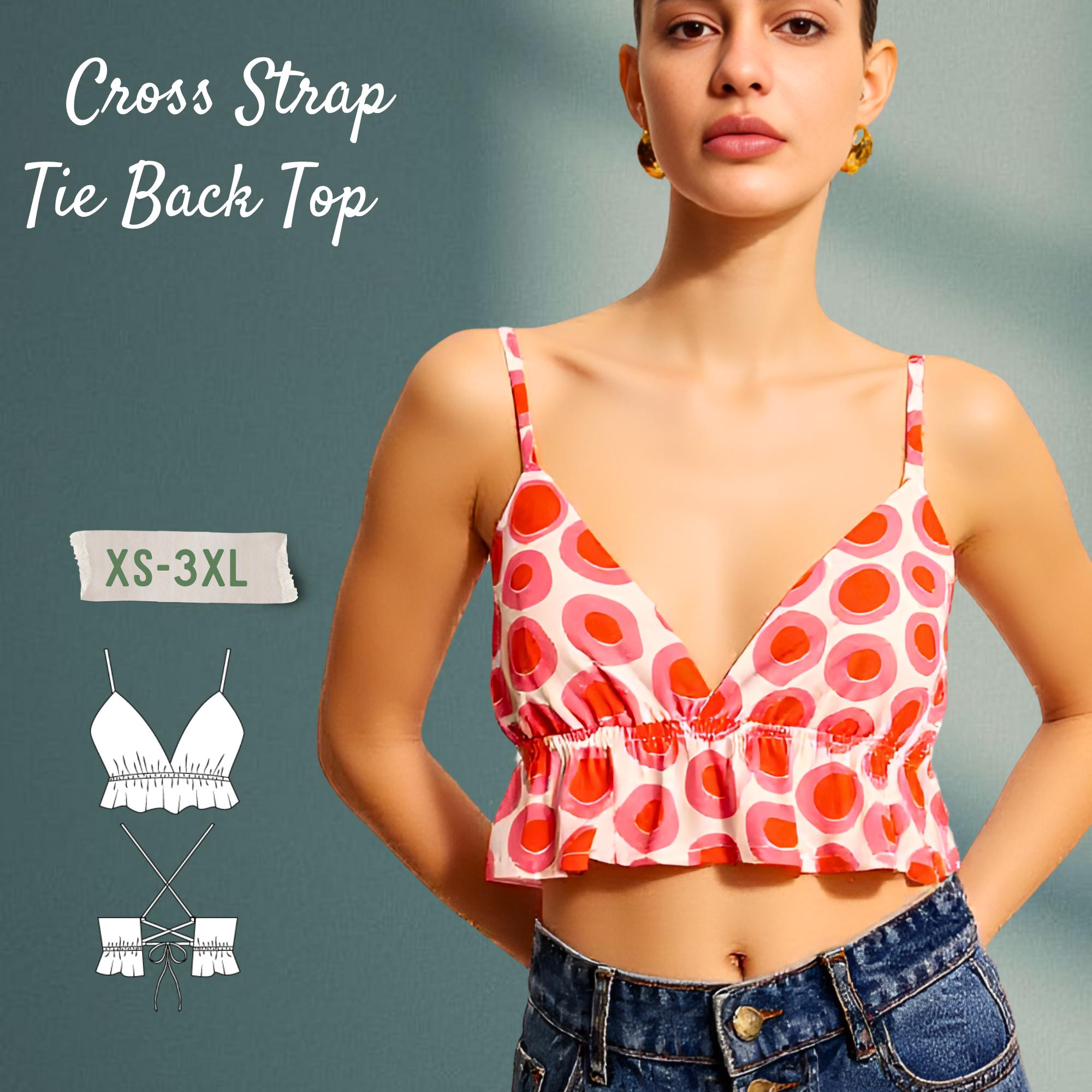 トップス THEREDTHREAD  S cross camisole curve THEREDTHREAD S cross camisole curve Black