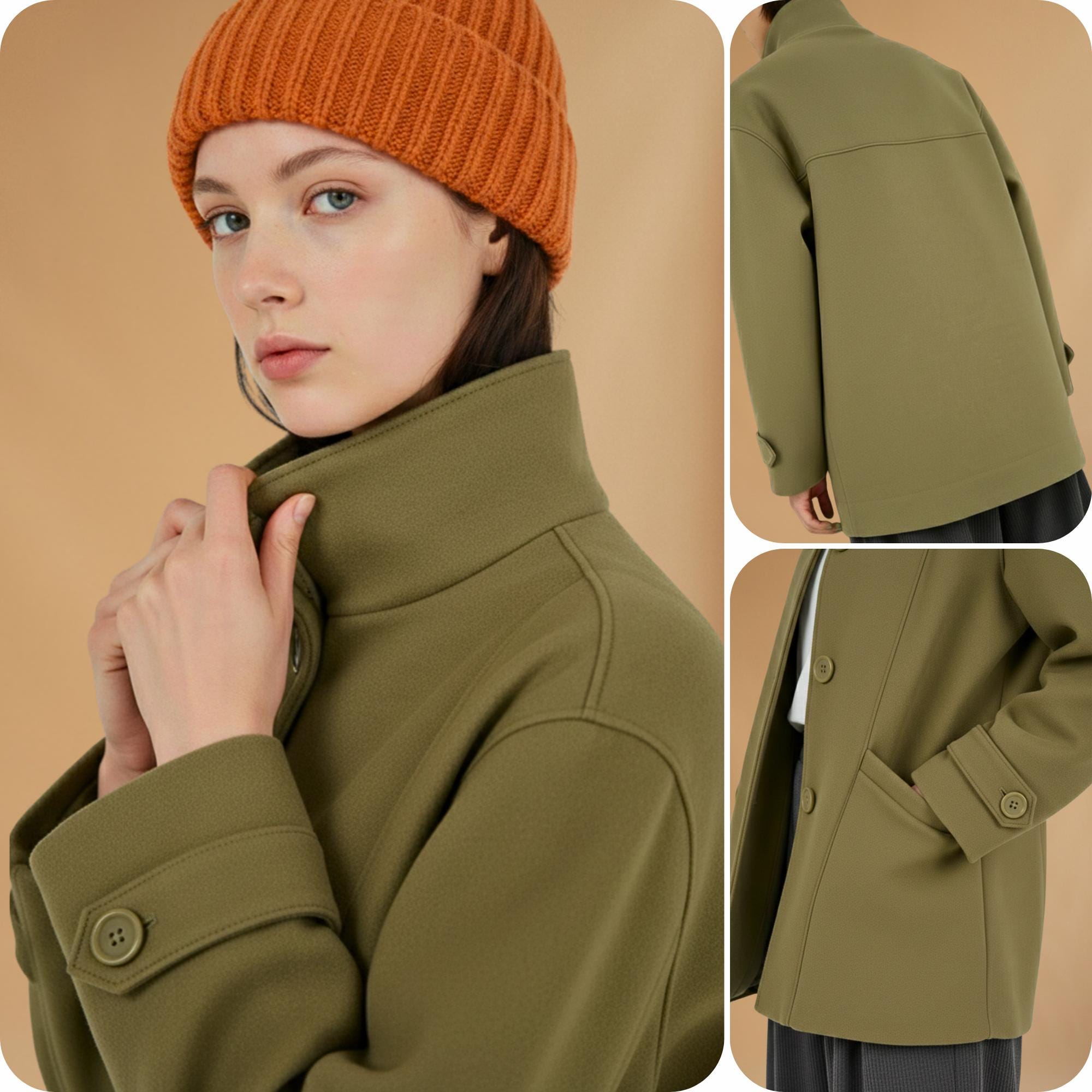 High Neck Coat /funnel Coat Pdf Sewing Pattern / 0/XXS/32-18/5XL/50 ...