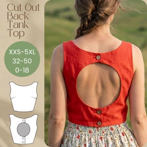 Cut Out Back Tank Top Pdf Sewing Pattern: Beginner Friendly Summer Top Pattern-10 Sizes Available