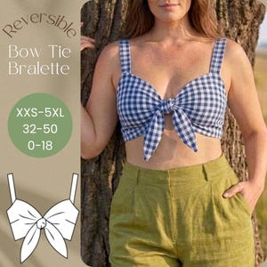 Reversible Bow Tie Bralette Sewing Pattern: Beginner Friendly-Tie Front Summer Top -10 Sizes Available