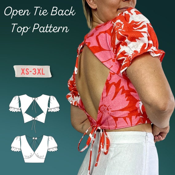 Open Back Shirt Sewing Pattern Hazel Tank PDF Sewing Pattern Sizes