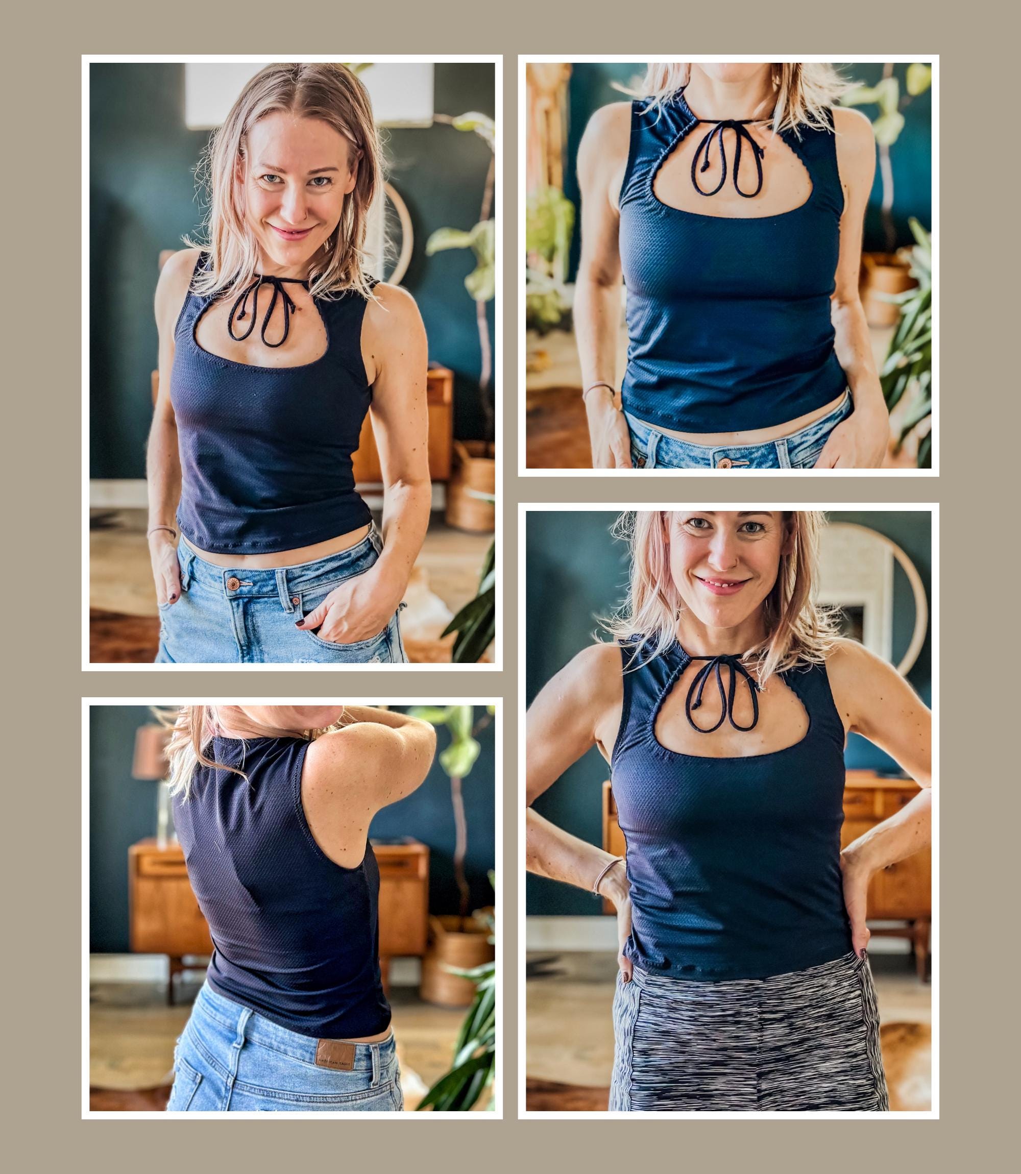 Asymmetric Draped Zip Top