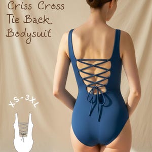 Criss Cross Tie Back Bodysuit Pdf Schnittmuster: Anfängerfreundlich (XS-3XL)