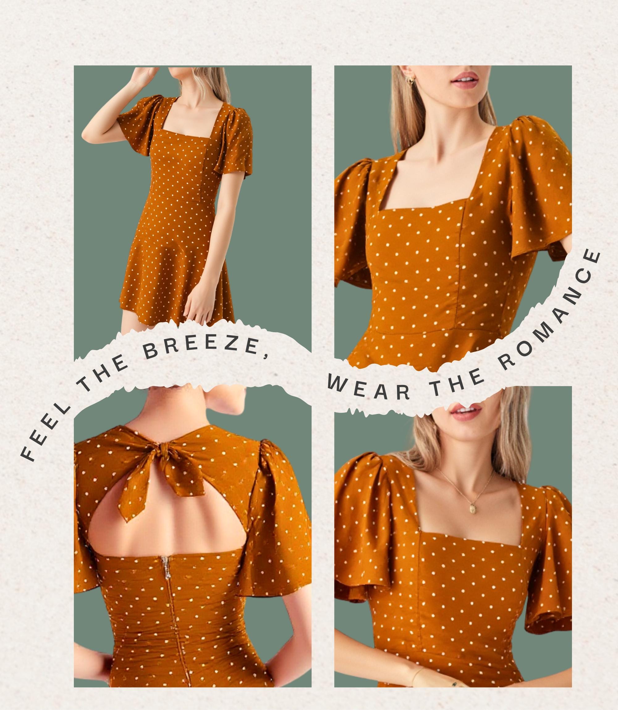 Butterfly Sleeve Mini Dress Sewing Pattern: Open Back, XS