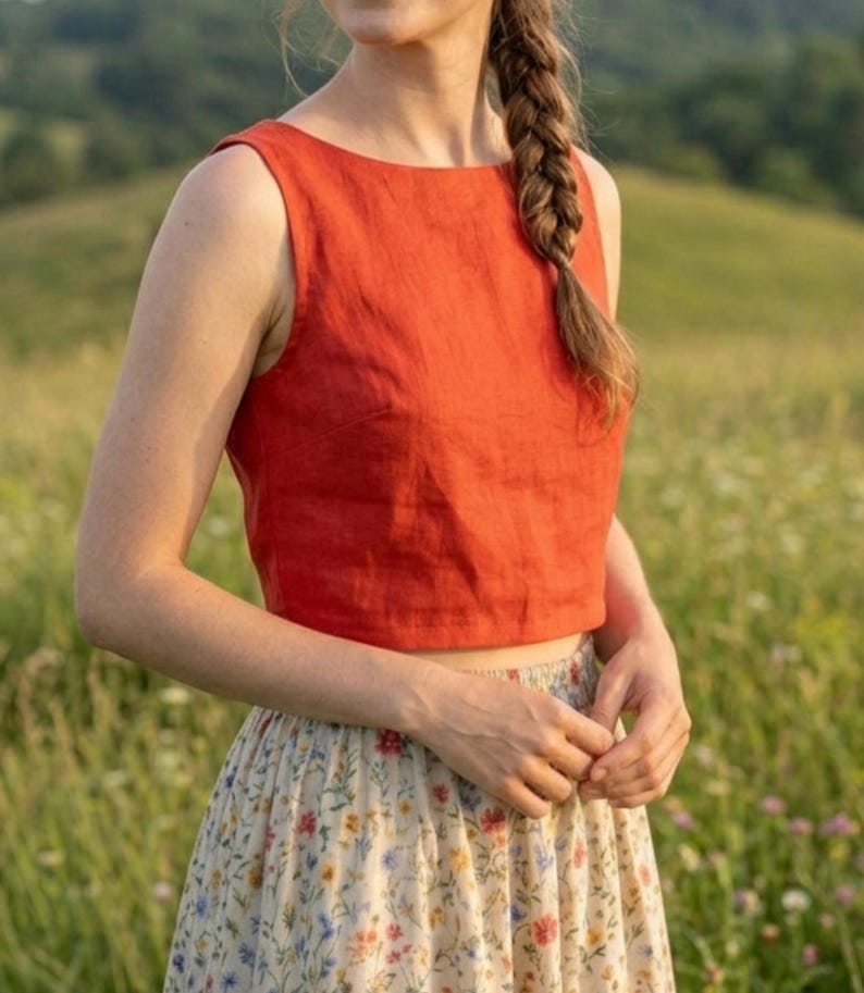 Cut Out Back Tank Top Pdf Sewing Pattern: Beginner Friendly Summer Top Pattern-10 Sizes Available image 4