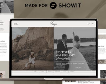 Showit Website Template for Photographers | Editorial, Modern & Minimal Wedding and Lifestyle Photography Website | Elegant Portfolio Design