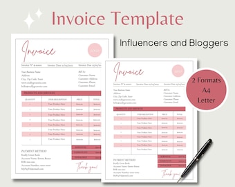 Invoice Template, Invoice Template Download, Editable Invoice, Invoice Form, Invoice, Receipt Template, Minimalist Invoice, Canva Template