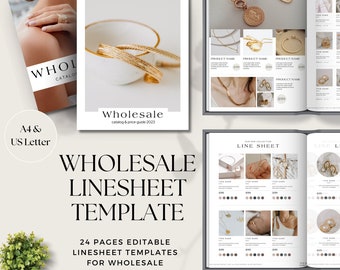 Wholesale Catalogue & Line Sheet Canva Template, Editable Linesheet for Wholesale, Product Sales Guide, Price List Template, Pricing Guide
