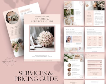 Services & Pricing Guide Template Canva, Flower Shop Pricing Guide , Wedding Florist Pricing List, Linesheet, Client Proposal, Service Guide