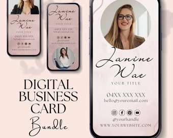 Digital Business Card Bundle Real Estate Marketing, Unique Modern Business Card, Photographer Digital Business Card, Real Estate Template