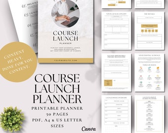 Printable Online Course Launch Planner & Workbook Template, Course Creator Planner, Course Creator Workbook, Digital Product Launch Planner