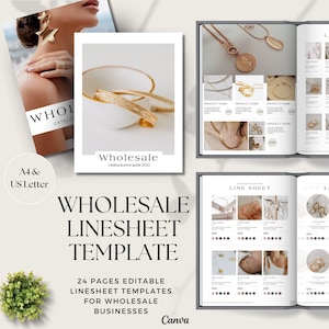 Wholesale Catalogue & Line Sheet Canva Template, Editable Linesheet for Wholesale, Product Sales Guide, Price List Template, Pricing Guide