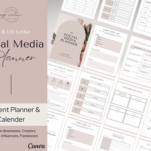 Social Media Planner, Instagram Planner, Marketing Planner, Printable Planner, Content Planner, Social Media Content Calendar, Social Media