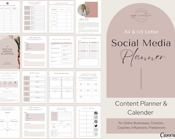 Social Media Planner, Instagram Planner, Marketing Planner, Printable Planner, Content Planner, Social Media Content Calendar, Social Media