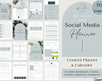 Social Media Planner, Instagram Planner, Marketing Planner, Printable Planner, Content Planner, Social Media Content Calendar, Social Media