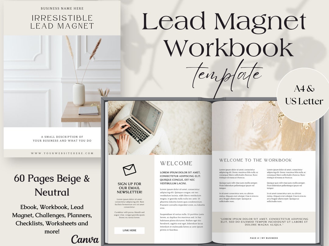 Lead Magnet and Coaching Workbook Canva Template, Instant Download, Opt ...