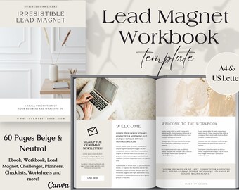 Plantilla Canva de Lead Magnet y libro de trabajo de coaching, descarga instantánea, optar por obsequio, creador de cursos, Challenge Lead Magnet, plantilla de libro electrónico