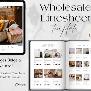 Wholesale Catalogue & Line Sheet Canva Template, Editable Linesheet for Wholesale, Product Sales Guide, Price List Template, Pricing Guide