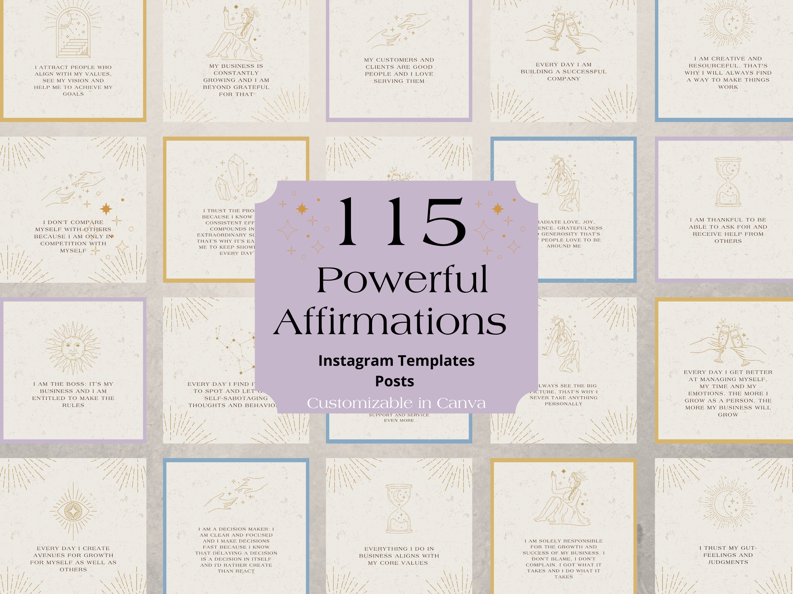 115 Motivational Affirmation Instagram Quote Post Templates ...