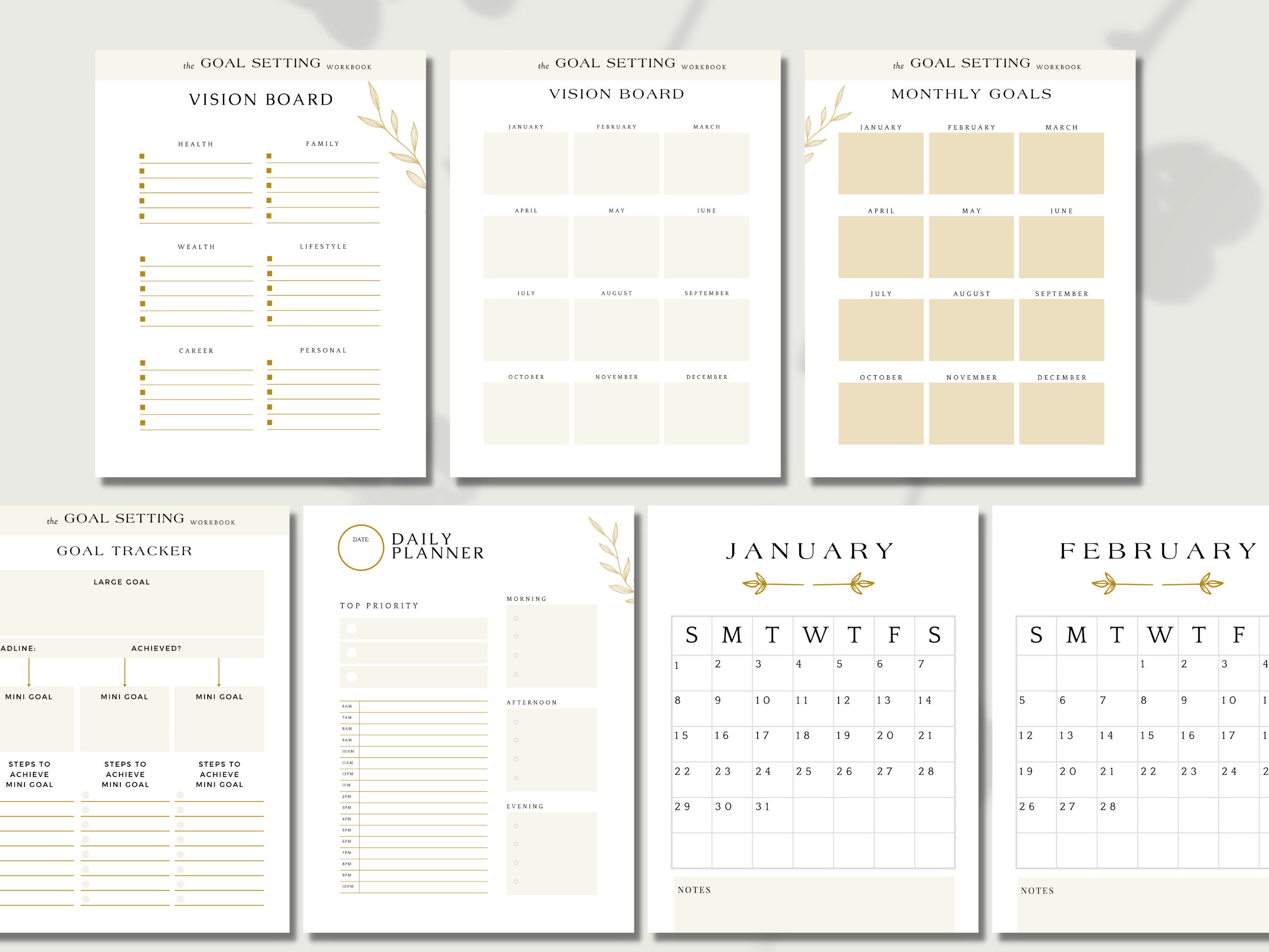 Printable Goal Setting Workbook and Planner Canva Template - Etsy