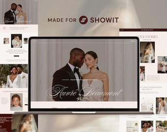 Showit Website Template for Photographers | Editorial, Warm & Romantic Wedding and Lifestyle Photography Website | Elegant Portfolio Design