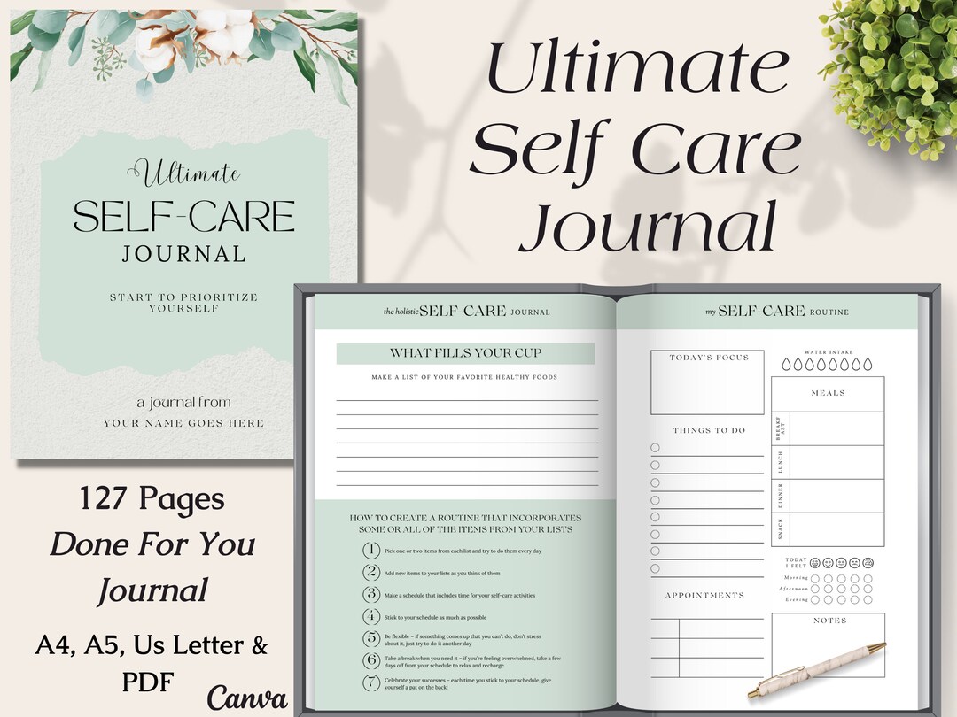 Printable Ultimate Self Care Journal and Daily Planner Template, Self ...