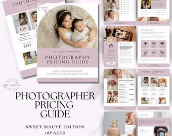 Photography Pricing Guide Template Canva, Photography Pricing Guide, Family Photographer Pricing List, Client Proposal, Family Welcome Guide