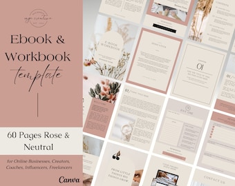 Ebook template Canva, Worksheets Coaching, Canva e-book template, Workbook template, Opt in Freebie, Online course handbook, Lead magnet