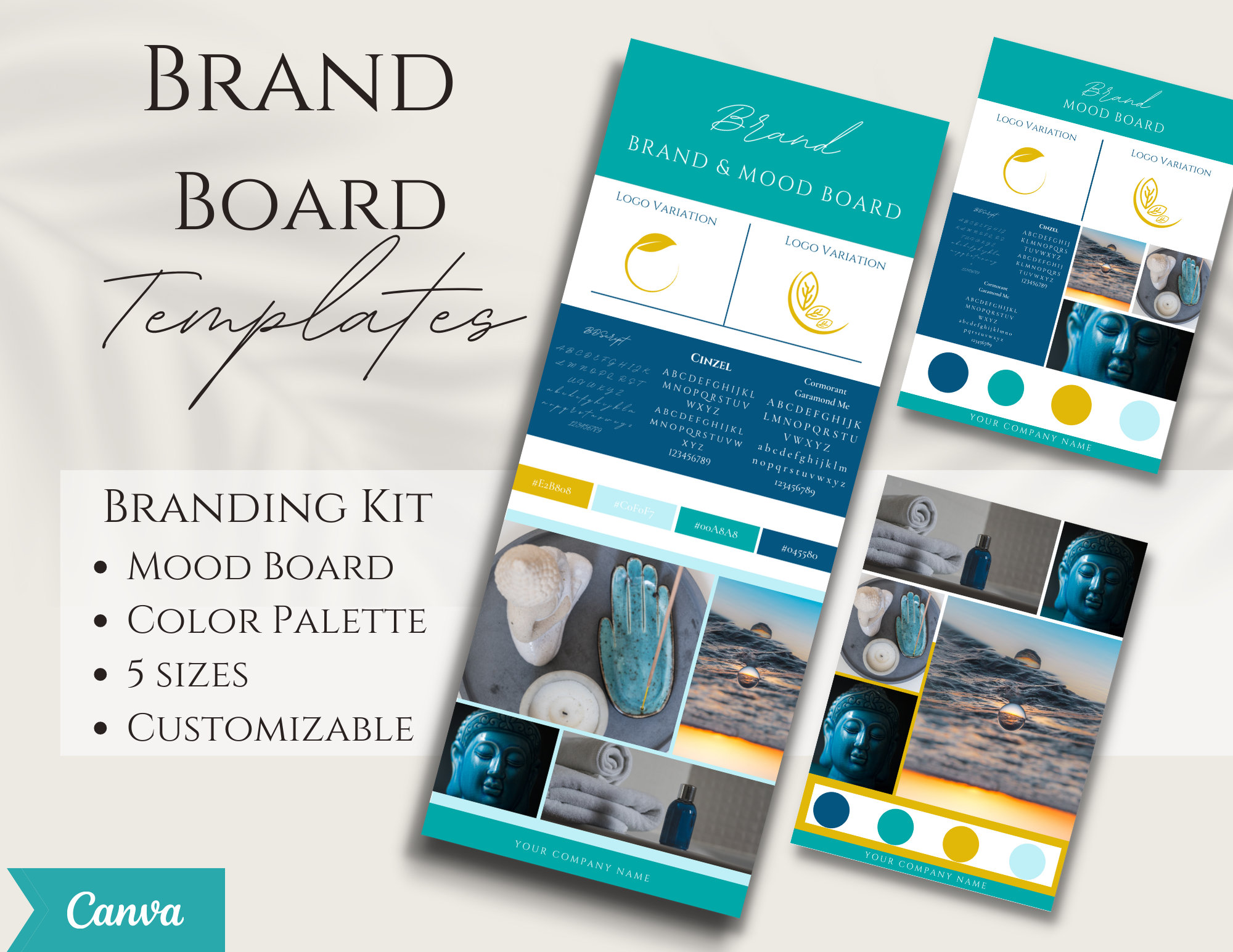 Brand Board Template | Mood Board | Branding Kit | Brand Style Board ...