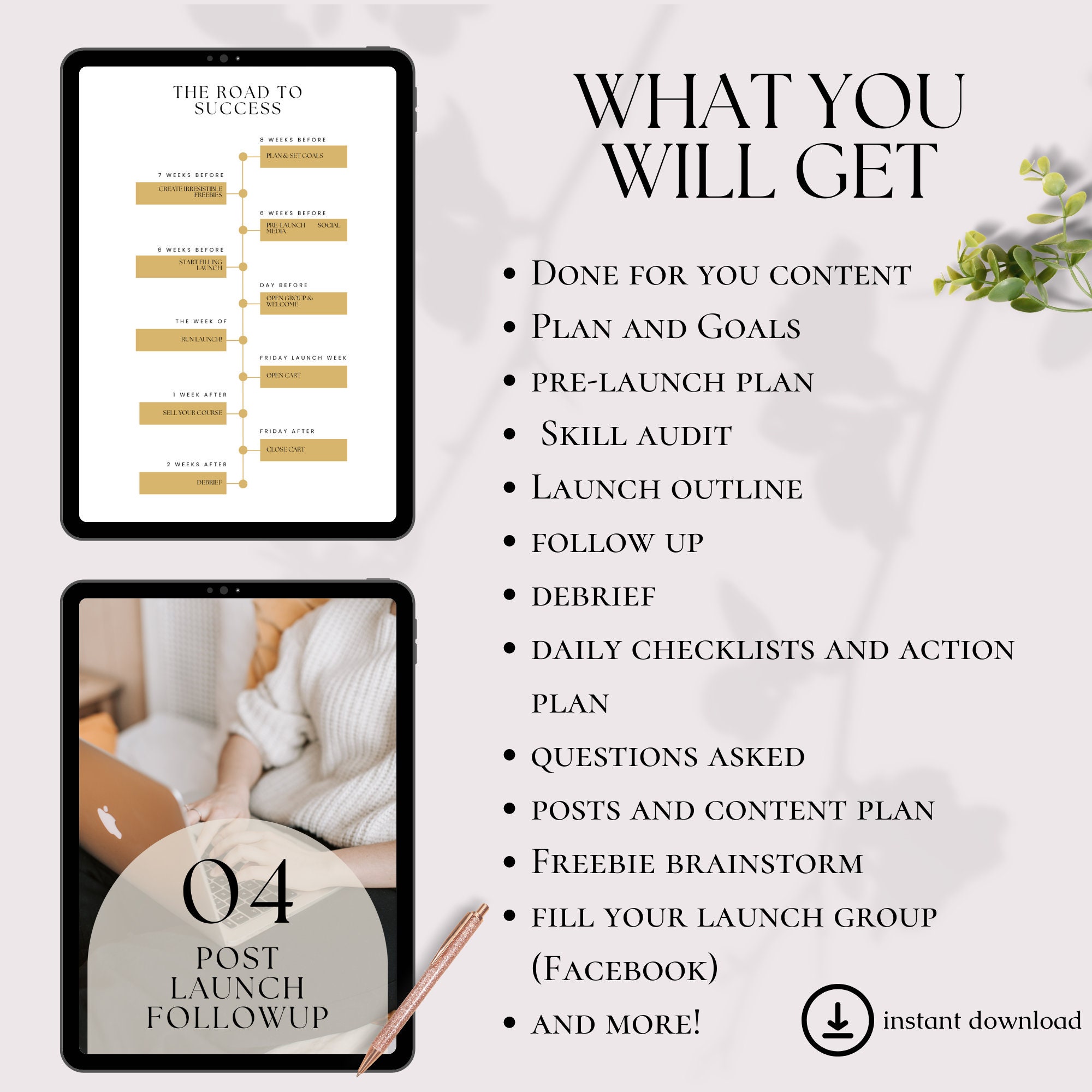 Printable Online Course Launch Planner & Workbook Template, Course ...