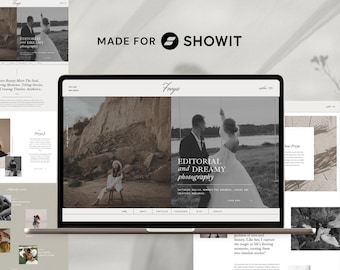 Editorial Photography Showit Website Template | Modern & Minimal Wedding Photographer Website | Elegant Portfolio Design