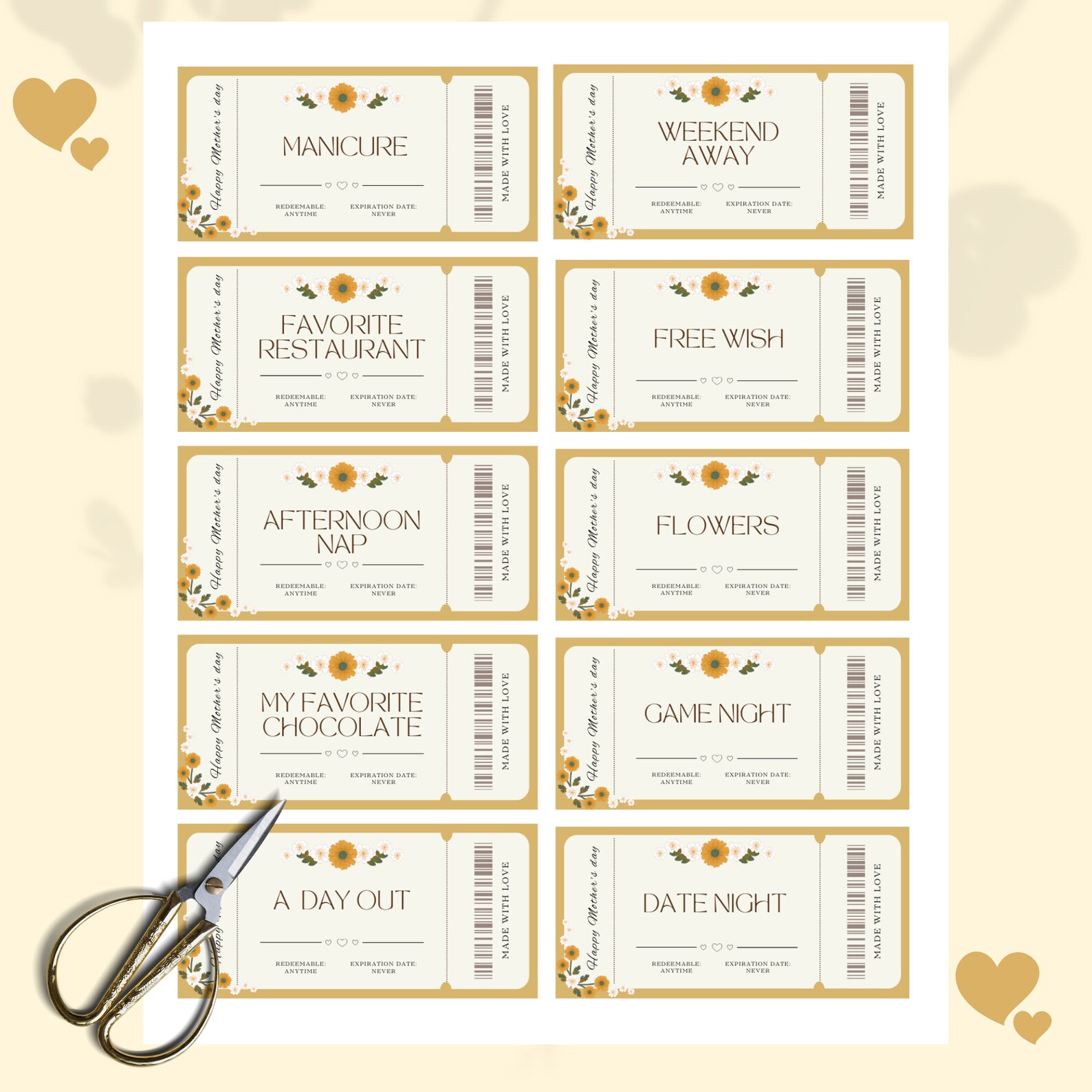 Editable Mom Coupon Book Template for Mothers Day Gift Idea, Printable ...